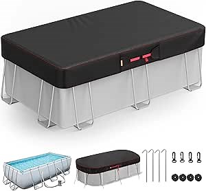12x21Ft Rectangular Pool Cover for Above Ground Pools, Solar Cover for Above Ground Pools with Accessories, Winter Cover Ideal for Waterproof and Dustproof