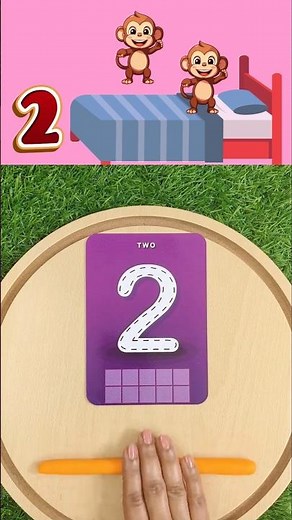 Number 2 with Playdoh! Count to 2 | Five Little Monkeys Song #cocomelon #toddlerlearning #shorts