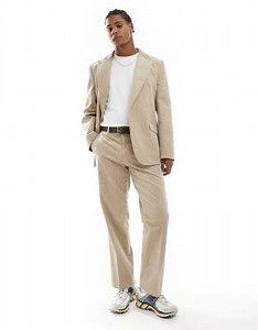 ASOS DESIGN regular corduroy suit in stone | ASOS