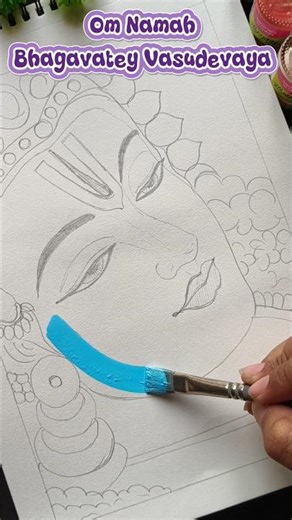 Colouring Lord Vishnu Ji Drawing 🖌️✨ Easy Hindu God Art Tutorial for Kids & Beginners 🌸🙏 #vishnu