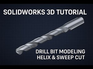 SolidWorks Tutorial – How to Model a Drill Bit | Helix & Sweep Cut Explained #solidworks
