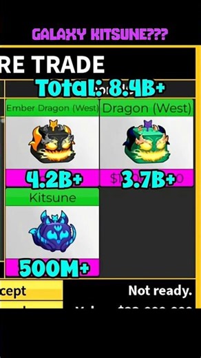 Trading for Ember dragon and adds with Galaxy Kitsune in Bloxfruits #roblox#bloxfruits