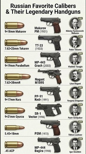 Russian Handgun Calibers & Their Legendary Pistols 🔥