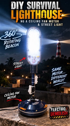 From Ceiling Fan to Lighthouse! 🗼 Building a Powerful 360° Rotating Survival Beacon From Scratch ⚙️💡