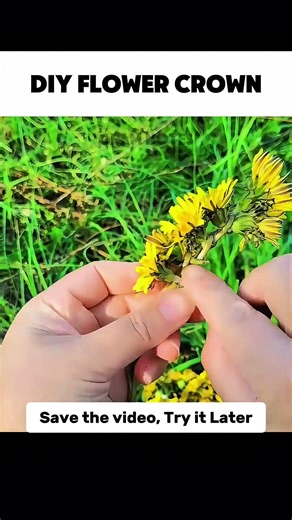 DIY Dandelion Flower Crown Tutorial |Easy Nature Hair Crown with Yellow Wildflowers 2026🌼 #diycrafts