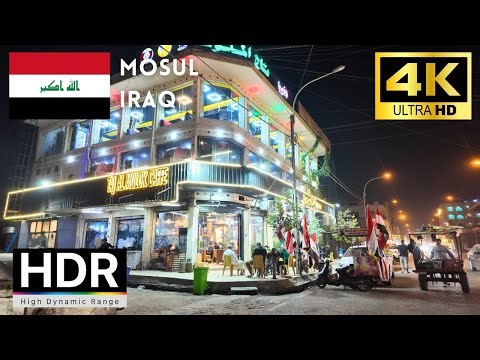🇮🇶Mosul 4k walk - Iraq 4K Night Walking Tour｜4K 60fps