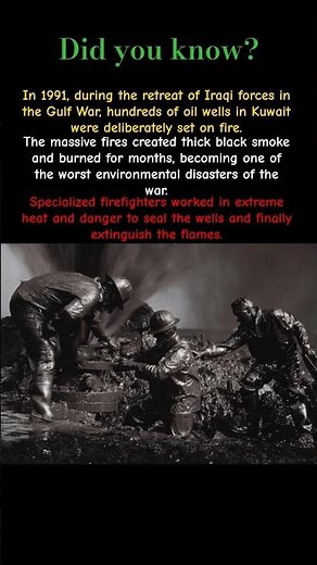 Firefighters Stopping Kuwait Oil Well Fires (1991) | Gulf War #historyshorts #shorts