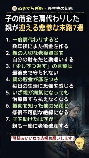 子の借金を肩代わりした親が迎える悲惨な末路7選 #老後破産 #親子関係 #老後資金