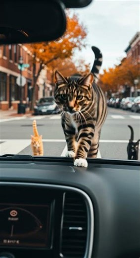 Angry Mama Tabby Cat Protects Her Kittens at Backyard Showdown #catprotection #mamacat #kittencare