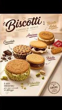 Assorted ice cream biscuits, pistachio, lotus, black cherry and Nutella #easyrecipe #sasachef #de...