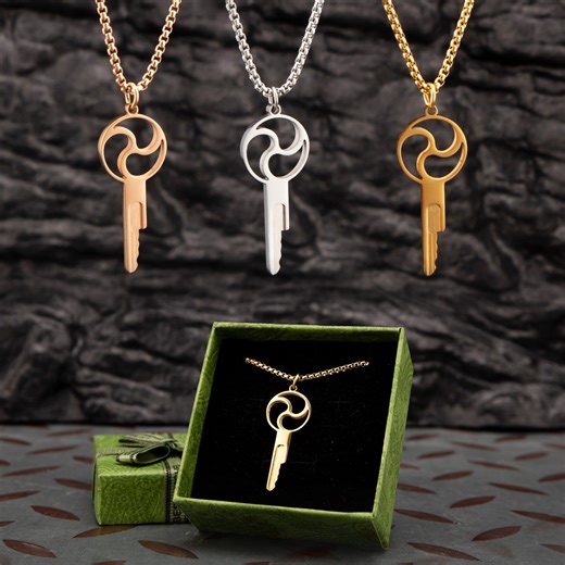 BDSM Symbol Key Necklace: Cage Lock Accessory, Silver Gold Rose Gold - Etsy UK