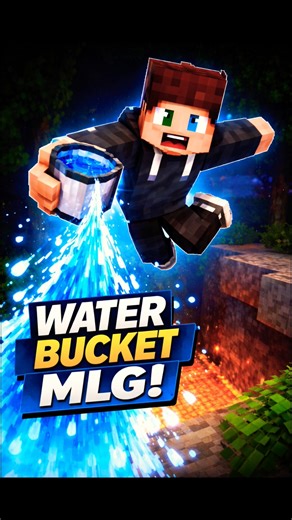 Insane Water Bucket MLG from Sky Height 😱 | Minecraft Survival Trick #minecraft #mlg #waterbucket