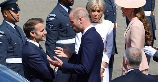 Awkward moment as UK royals welcome Macrons on state visit