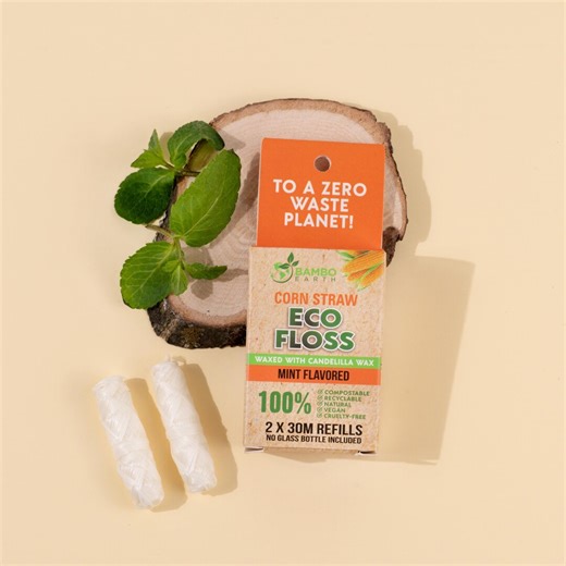 Corn Dental Floss - 2X Refillable Flossers - 100% Organic Natural and Compostable Silk Spool Waxed With Candelilla Wax, Tooth Lace Floss - Etsy
