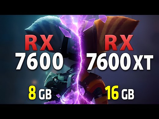 RX 7600 vs RX 7600 XT 测试显卡游戏性能帧数真实表现对比