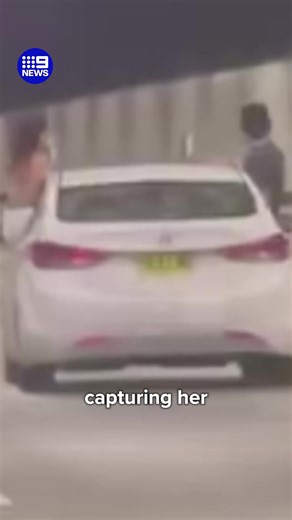 The driver has had her license suspended for 14 days and been charged with two offences including driving dangerously and driving with three passengers with seat belts not properly fastened. #9News STORY: https://nine.social/14oH | 9 News Sydney