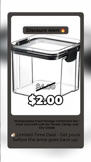 Multipurpose Food Storage Containers Set - Clear Jars with Lids for Cereal, Candy, and Dry Goods