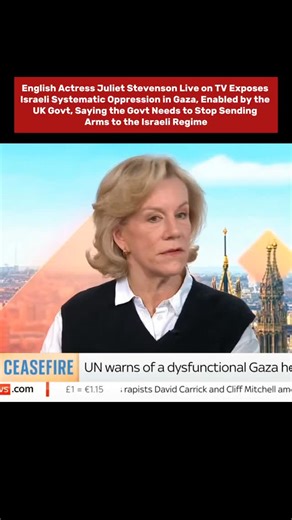 More celebs like English Actress Juliet Stevenson ( @realjulietstevenson ) Please English Actress Juliet Stevenson Live on TV Calls Out Israeli Systematic Oppression in Gaza, Enabled by the UK Government, Saying the Govt Needs to Stop Sending Arms to the Israeli Regime. #uk #London #Solidarity #celebrities4palestine | Celebrities4Palestine