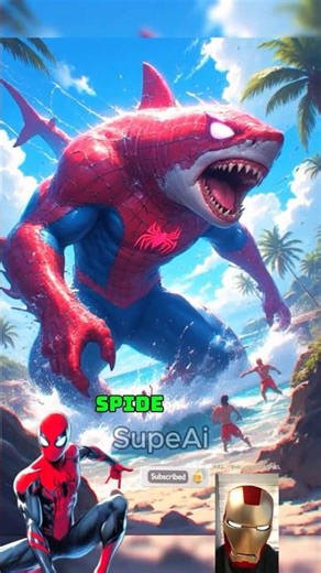 🔥 Superheroes But 🦈😱Giant Shark in Beach 🔥Part1(Marvel & DC) #avengersbut #shorts