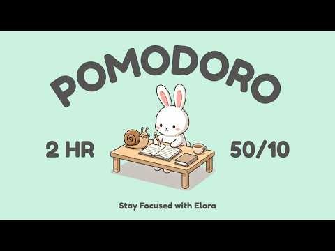 2 Hour Study with Me | Pomodoro Timer 50/10 | Focus, Study & Work | Lofi Music
