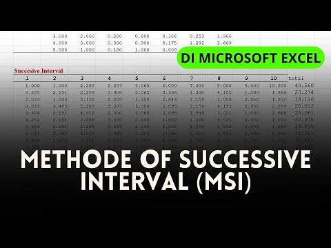 [PENGUJIAN METHOD OF SUCCESSIVE INTERVALS (MSI)] Menggunakan Microsoft Excel