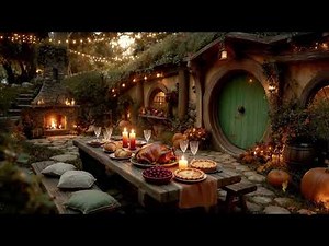 Thanksgiving in The Shire Ambience 🍂 Fireplace, Nature Sounds & Music