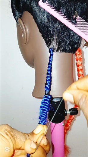 easy braid curls with thread #braiding #hairtutorial #stylist ##curls
