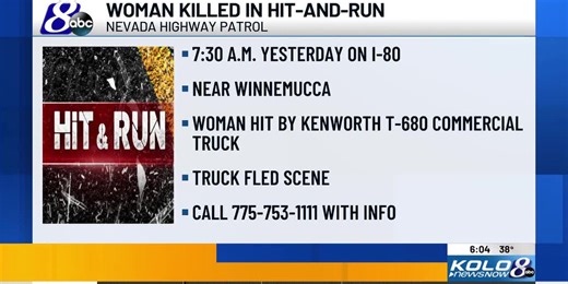 Deadly commercial motor vehicle vs. pedestrian hit-and-run in Winnemucca