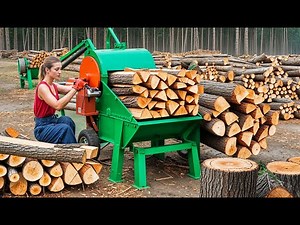 Fastest Automatic Firewood Processing Machine | Homemade Modern Wood Cutting Chainsaw Machines #2
