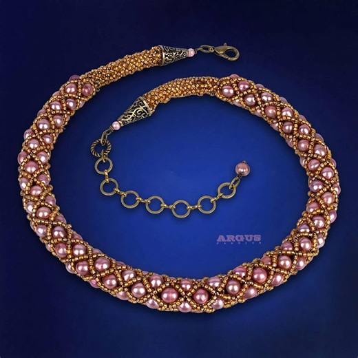 Freshwater Pearl Beaded Rope Necklace: Tubular Netting Bead Weaving Handmade Jewelry - Etsy