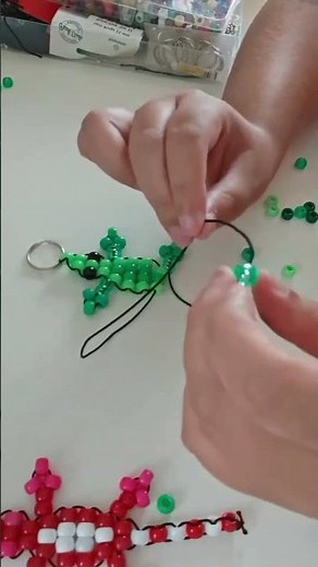 Bead Lizard Keyring #diy #handmade #keychain #beads