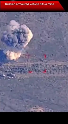 Instant KARMA: Russian Tank Hits Mine #ukrainewar #russiaukrainewar