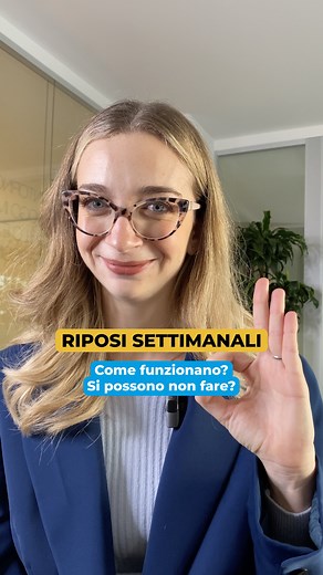 3.4K views · 71 reactions |  Abbiamo detto che ogni settimana ti spetta 1 giorno di riposo. Questa regola però, deve considerarsi come media in un periodo massimo di 14 giorni. 樂 Ma cosa significa? Te lo spiega Marta con un esempio ❓E se hai ancora dubbi, puoi fare una domanda ai nostri consulenti del lavoro su Esperto Risponde  link in bio #riposo #riposi #lavoro #giornidiriposo | laborability | Facebook