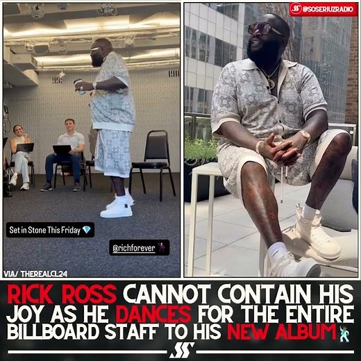 RICK ROSS LOST IT DANCING TO HIS NEW ALBUM IN FRONT OF BILLBOARD!