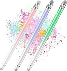 Bopomofo 3PCS Stylus Pen for Touchscreen,Stylus Pen for iPhone/iPad/Tablet Android/Microsoft/Surface,Compatible with Touch Screens(Purple/Pink/Green)