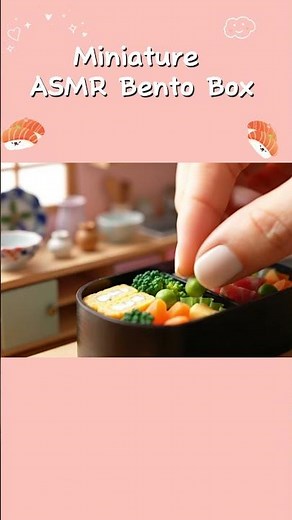 Miniature Bento Box ASMR – Realistic Japanese Lunch in a Pastel Kitchen