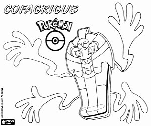 Cofagrigus, a pokemon coloring page printable game