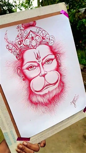Hanuman ji face drawing | Bajrangbali face drawing with | #art #bajrangbali #sketch #hanuman #sketch
