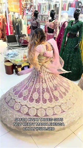 SAFCO KWATTAWEG NEW LIGHT PURPLE LEHENGA CHOLI✅🇸🇷SIZE 40.17500.SRD NEW COLLECTION DESIGN✅✅👗🇸🇷