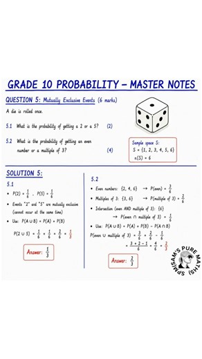 Grade 10 Probability Questions and Solutions
