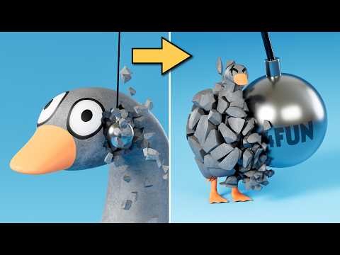 Most Satisfying Blender 3D Physics | Wrecking Balls, Sports Balls & Metal Collisions【60fps】