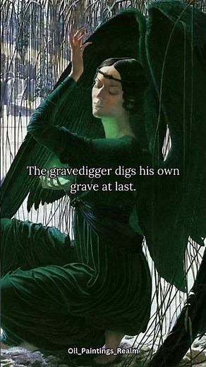 Death and the Gravedigger by Carlos Schwabe, 1890-1895, #painting #art #history #oilpainting