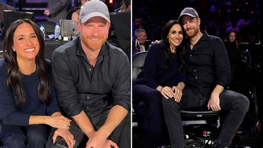 Prince Harry and Meghan Markle all smiles at NBA All-Stars