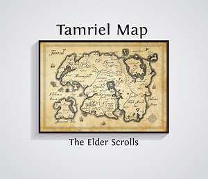 Tamriel Map Print: Elder Scrolls Skyrim Poster, Game Room Decor - Etsy Canada