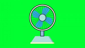 Download Table Fan and Stand Fan green screen Animation. 2d Cartoon Pedestal Fan animation in Hot summer season. for free