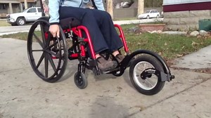 FreeWheel Wheelchair Attachment with Pneumatic Front Wheel Tire - Cool Wheelchair Accessories for Standard Frames and Standard Footrests (Black)