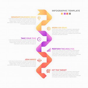 Business Infographic Design Template, Steps Workflow Diagram with...