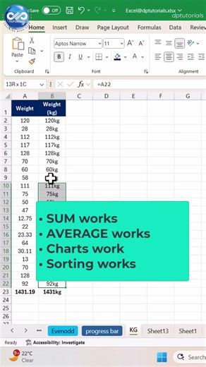 Display Units in Excel While Keeping Numbers Functional #ExcelTips