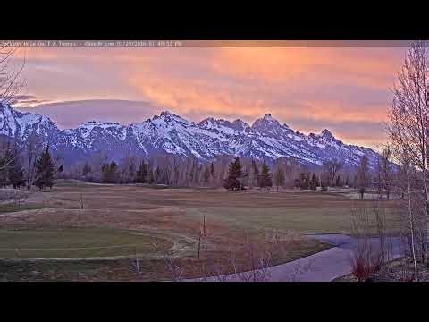 Teton time Lapse of sunset viewed from Teton Pines golf course on March 29, 2026