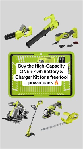 The RYOBI BIY promotion is back 🎉 Buy the RYOBI 18V ONE 4.0Ah Battery & Charger Kit, choose a FREE tool, AND get extra FREE 4V USB Lithium Battery / Power Bank - so you can charge mobile devices on the go! That’s power on power on power. 💥 Offer ends 28th February 2026- whilst stocks last.